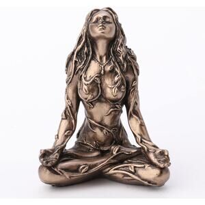 Mother Earth Gaia Statue 25 Inch Sitting Lotus Pose Spiritual Home Decor